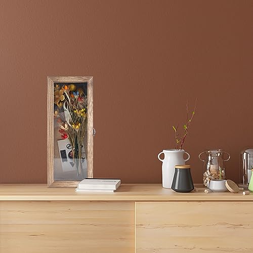 GraduatePro Shadow Box Frame 5x12 Display Case with Linen Back, Real Glass Window Door with Hinge, Picture Frame Wedding Bouquet Memorabilia Medals Photos Memory Box for Keepsakes, Carbonized Black | Hinged Front Open Door with Tempered Glass, Linen Back