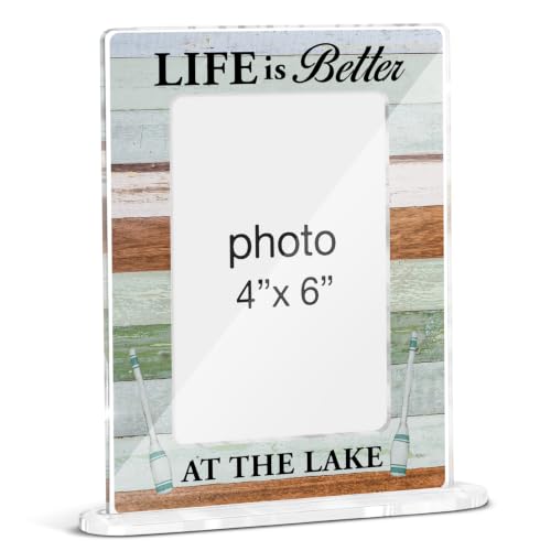 Lake House Gifts Picture Frame Life Is Better at the Lake Acrylic Picture Frames 4 x 6 Inch Photo - color: T-at the Lake