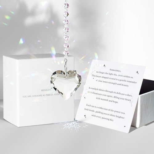 Hegelda Purple Birthday Gifts for Women Friendship Crystals Suncacther | Christmas Stocking Stuffer Mothers Day Gifts for Friends Coworkers Her Wife Mom Daughter Sister Aunt - color: Light Purple