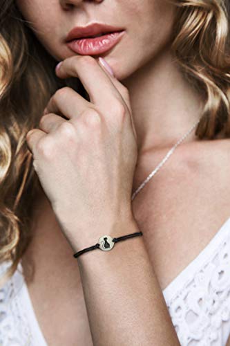 Stainless Steel Cat Lover Charm on Double Black String Bracelet for Men & Women - Pet Jewelry, Cat Mom Gift - Waterproof, Hypoallergenic