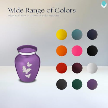 Embrace Keepsake Personalized Butterfly Cremation Urns for Human Ashes I Purple Funeral Urn for Men and Women with Double Side Engraving I 3.5 lbs - color: Purple