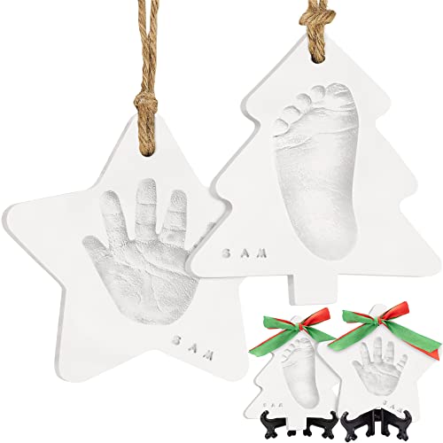 Baby Hand and Footprint Kit, Personalized Baby Christmas Ornament (Christmas) - color: Trove Christmas