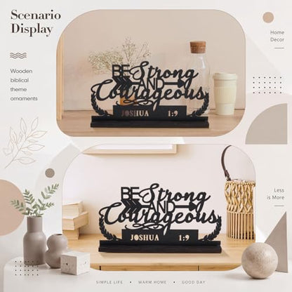 Jetec Inspirational Table Sign Art Decoration, Be Strong and Courageous - style: Be Strong and Courageous