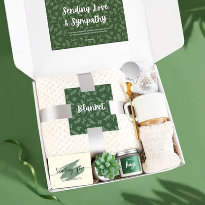 Sympathy Gift Basket for Loss of Loved One with Memorial Crystal Suncatcher | Bereavement Grief Care Package for Loss of Mother Father Husband Friend Child Baby, Condolence Gift Box for Women Men Healing