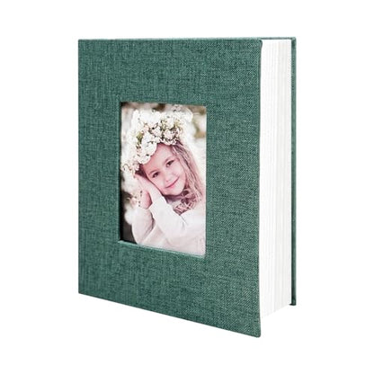 Photo Album 4x6 100 Pockets, Linen Cover Top Loader Vertical, Slip-in Picture Dark Green Pockets Albums for Wedding, Family, Anniversary, Baby, Vacation - color: Dark Greed, size: 100 Pockets