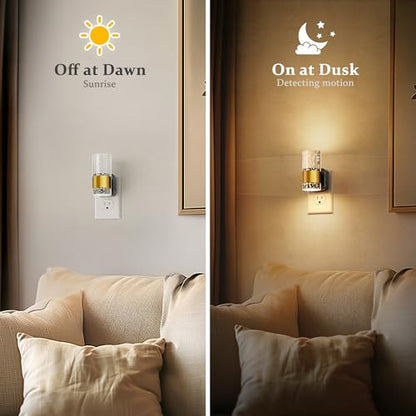 JandCase Night Lights Plug into Wall 2 Pack Color Changing Night Light Kids - color: Gold-RGB, size: 2 Pack