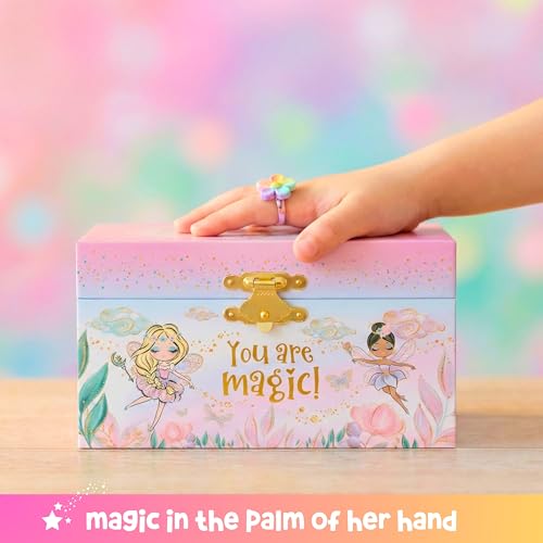Giggle & Honey Musical Fairy Jewelry Box for Girls - Kids Music Box with Spinning Fairy and Mirror, Princess Birthday Gifts for Little Girls, Childrens Jewelry Boxes for Ages 3-10 - 6 x 4.7 x 3.5 in | Music Boxes for Little Girls, Toddler Jewelry Box for
