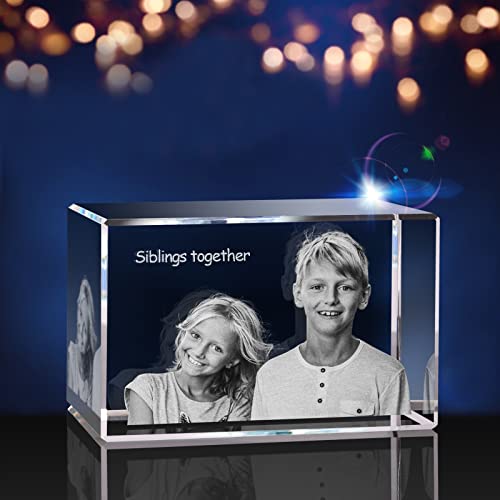 3D Crystal Photo, Personalized Gift for Mother's Day, Father's Day, Customized Gifts for Wife, Women, Him, Her, Dad and Mom. Custom Picture Gifts for Birthday, Wedding & Anniversary.(Small Landscape) - size: Small Landscape
