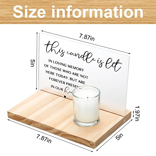 Jetec 3 Pcs Memorial Candle Set with Sign and Tray Sympathy Gifts, Wing | Loving Memory Decor, During Bereavement, Remembrance Centerpiece at Funeral, Grief Support Present, Condolence Tribute