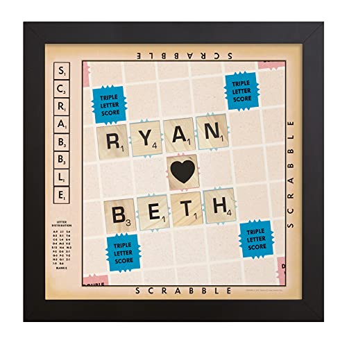 Let's Make Memories Personalized SCRABBLE Wall Art Canvas - Home Decor - For the Couple Engagement Wedding Anniversary Love - Framed -11x11 - color: Scrabble Couple - Framed 11x11"
