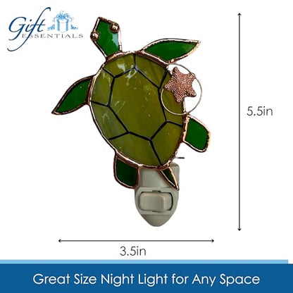 Gift Essentials Sea Turtle Plug-in Night Light - Stained Glass Nightlight | Sea Turtle Stained Glass Plug-in Nightlight with On/Off Rocker Switch. Includes One 4-Watt Replaceable Warm-Glow Bulb. - color: Sea Turtle