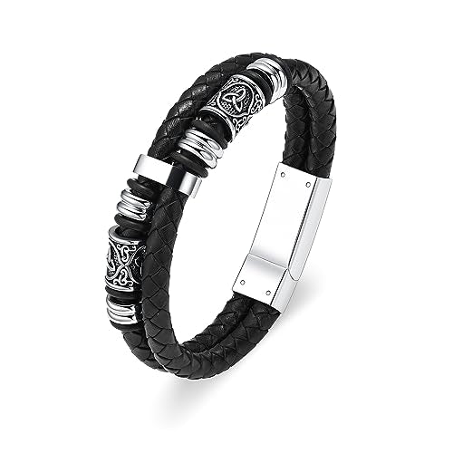 Hearbeingt Memorial Urn Bracelet for Ashes Leather Cremation Jewelry - color: Silver 24cm
