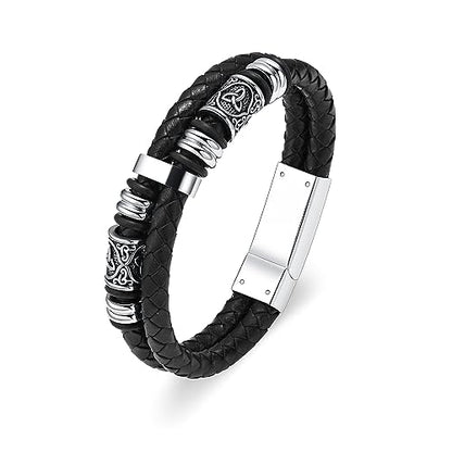 Hearbeingt Memorial Urn Bracelet for Ashes Leather Cremation Jewelry - color: Silver 20cm