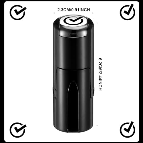Supervitae 2 Pack Black Checkmark Print Stamps Ink Stamper | Mini Self Inking Stamps for Party Educational Activities Craft Supplies - color: Black, style: Checkmark
