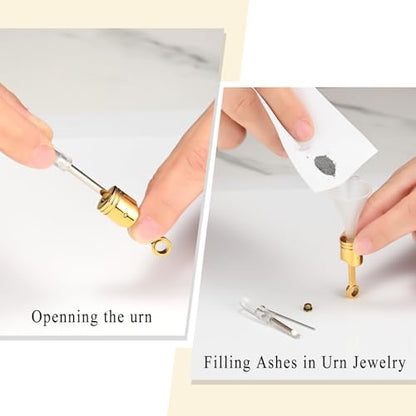 Car Parts Stainless Steel Piston Cremation Urn Necklace For Men Keepsake Memorial Jewelry Hold Ashes - color: Customize