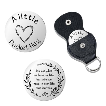 Pocket Hug Token for Women Mom Friend Birthday gifts for Her Him Long Distance Gifts for Men Dad Son Inspirational Keychain - color: Inspirational Pocket Hug Token
