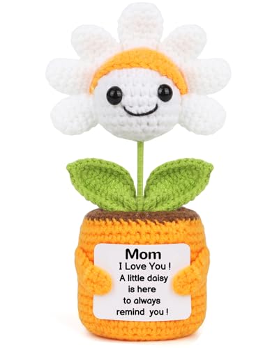 Sizobi Birthday Gifts for Mom from Daughter Son,Handmade Emotional Support | Mini Daisy Gift for Mama Mother in Law Bonus Step, Funny I Love You Stocking Stuffers for Women Small Cute Decor - style: To My Mom