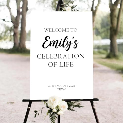 Personalized Rustic Celebration Of Life Welcome Sign, Memorial Picture Board, Celebration Of Life Decoration Yard Sign, Outdoor Memorial Garden Decor, Celebration Life Party Ideas - color: Color 16