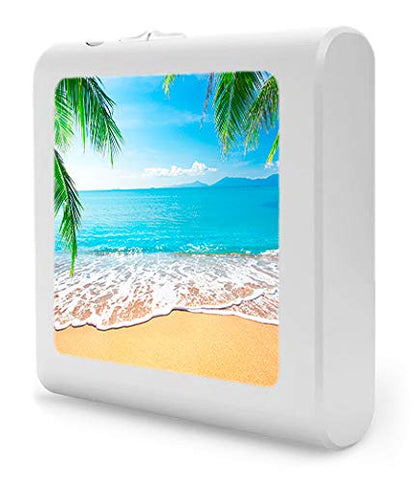 Plug in Dimmable LED Night Light with Dusk to Dawn Auto Sensor, Adjustable Brightness, Warm Light, Auto On-Off Nightlight for Bathroom, Hallway, Nursery, Bedrooms - View from the Sand on Beach - color: View from the Sand on Beach