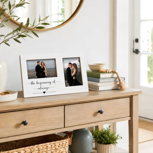 Engagement Double Picture Frame 4x6, Couple Gifts Two Photo Frame - color: color-1