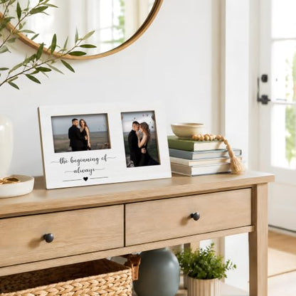 Engagement Double Picture Frame 4x6, Couple Gifts Two Photo Frame - color: color-1