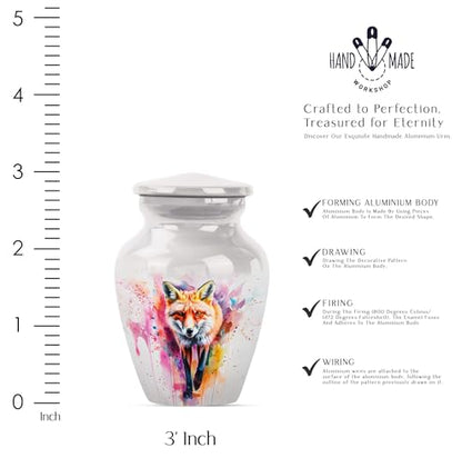 Fox Urn for Human Ashes - color: Fox - White, size: 3 Inch - Pack of 1