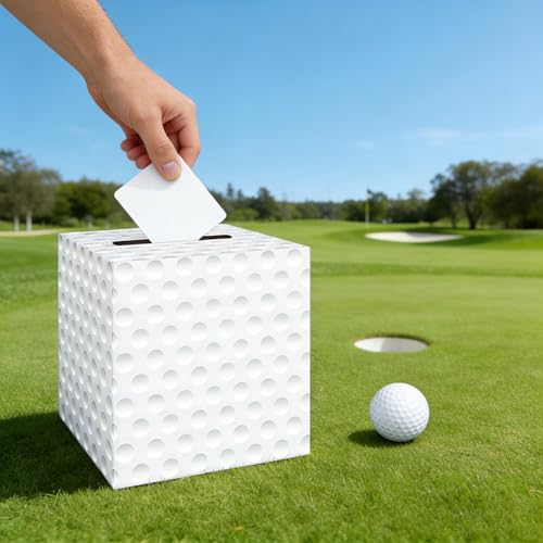 Golf Card Box Sports Party Favors Post Box Cardboard Receiving Money Holder for Golf Theme Wedding Reception, Baby Showers, Anniversary, Birthday Party, Graduation Table Centerpiece Decorations - style: Golf