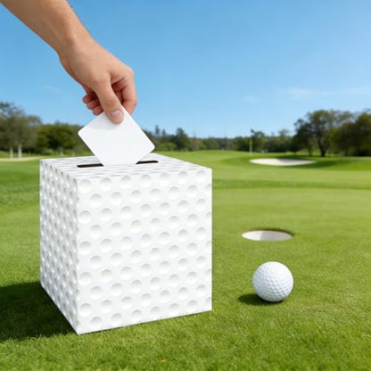 Golf Card Box Sports Party Favors Post Box Cardboard Receiving Money Holder for Golf Theme Wedding Reception, Baby Showers, Anniversary, Birthday Party, Graduation Table Centerpiece Decorations - style: Golf