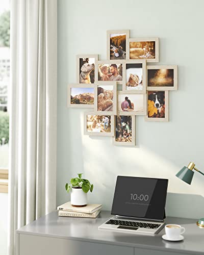 SONGMICS 12-Pack 4 x 6 Collage Picture Frames with Glass Front - color: Natural Beige, size: 12 Pack