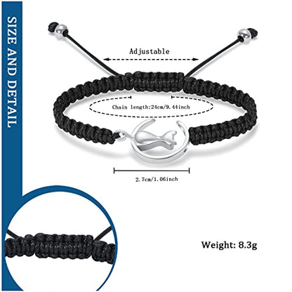 constantlife Cat Cremation Urn Bracelet for Pet Ashes Handmade Braided Rope Adjustable Bangle Stainless Steel Urn Bangle Memorial Jewelry - color: Customize