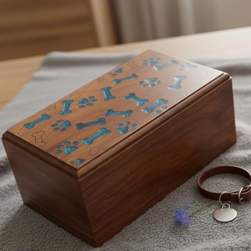 Wooden Urn - Pet Urns for Dogs Ashes, Decorative Wooden Pet Urns for Ashes - Rosewood Cremation Urns for Dogs, Pet Urns for Cats, Wooden Cremation Box (7''Lx 4''Wx3''H) Medium - size: 7''LENGTH x 4''WIDTH x3''HEIGHT {MEDIUM}