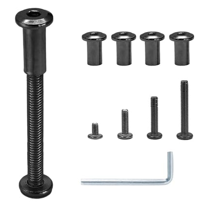 M6 Hex Drive Socket Cap Bolt Kit, Black, 30 Sets | M6x16/25/35/45/55mm, Includes Allen Wrench, Countersunk Screw Barrel Nuts, Binding Screws, For Cabinet - color: Black, size: M6x16/25/35/45/55mm