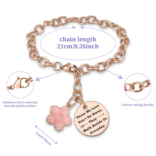 DlaeKua Bereavement Gift Bracelet Sympathy Gift for Loss of Mother Father Memorial Gifts for Loss of Husband Sister Remembrance Gifts - color: rose gold