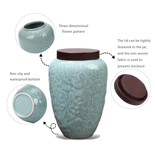 Medium Urns for Human Ashes Adult Female and Male - color: Medium-turquoise, size: Medium