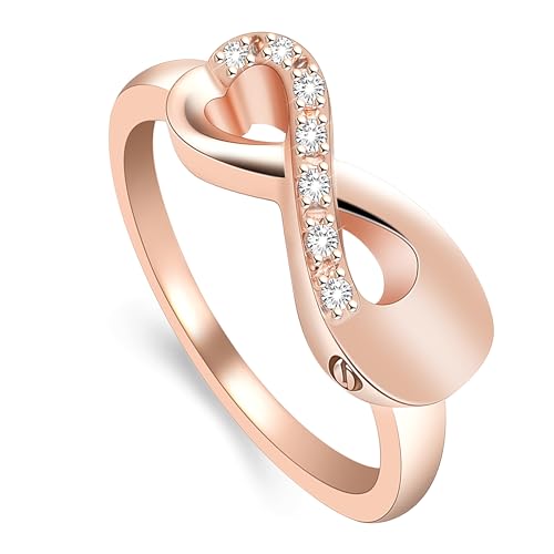 Infinity Urn Ring for Ashes for Women Stainless Steel Keepsake to Hold Ash | cremation jewelry,holds pet & human ashes,memorial gift,leak-proof sealed,engraved,urn ring for loved one - color: Rose, size: 6