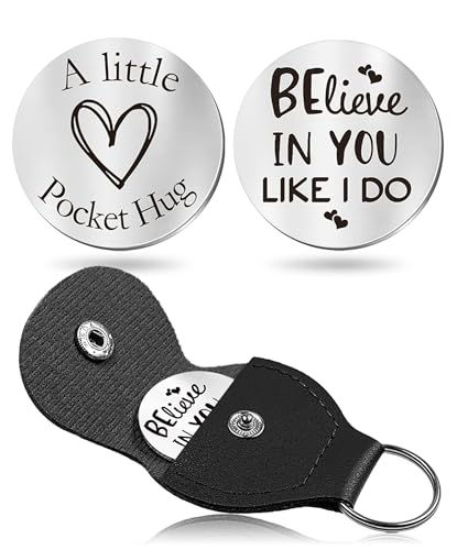 CINDYHE Pocket Hug Token keychain for Men Women Him Her(Believe i do) | Easter Valentines Day anniversary birthday small gifts for husband,boyfriend,dad ,mom,son,daughter - color: Believe in You Like I Do