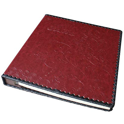 Photo Album Book, Family Album Self Adhesive Scrapbook, Leather Cover, Holds 3x5, 4x6, 5x7, 6x8, 8x10 Photos (Wine Red) - color: Wine Red, size: M