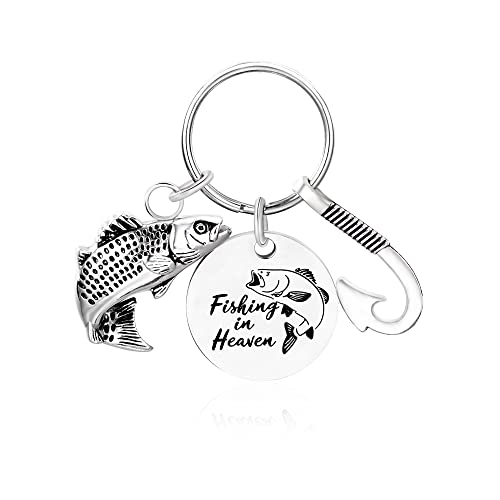 Gredstar Fishing Urn Keychain for Ashes, Cremation Keepsake Memorial | Fish-Shaped Ash Holder, Fishing in Heaven Charm, Secure Screw Closure, Hook Accessory, Angler Tribute, Portable Design - color: Silver