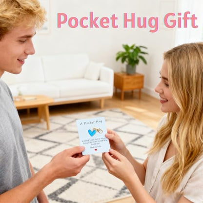 YOJO Pocket Hug Keychain, Love Keychain with Positive Affirmation Card, Emotional Support, Inspirational Gift - color: Blue