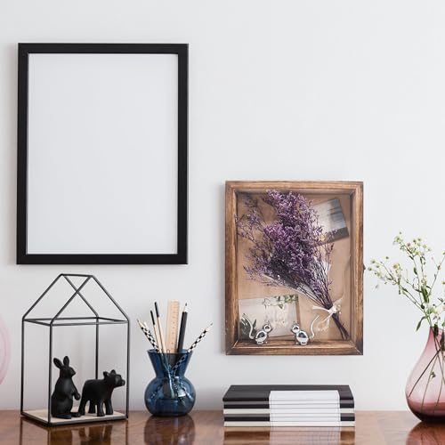 Shadow Box Frame 11x14, Wood Display Boxes with Linen Back - color: Wood, size: 11*14