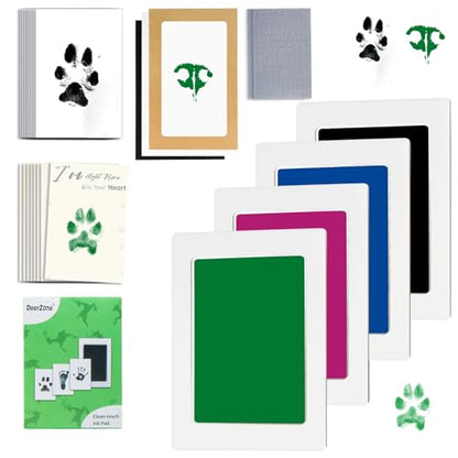 DeerZone Inkless Paw Print Kit,Dog Paw Print Kit,Dog Nose Print Kit - color: Colors, size: Medium-Large 4 Pack