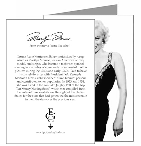 Actress Marilyn Monroe Wearing an LBD Little Black Dress Single Greeting Card