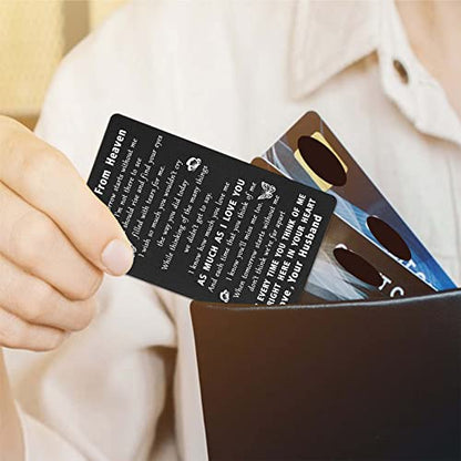 ENGZHI Loss of Husband Sympathy Gift - A Letter From Heaven Wallet Card - style: Memorial Husband
