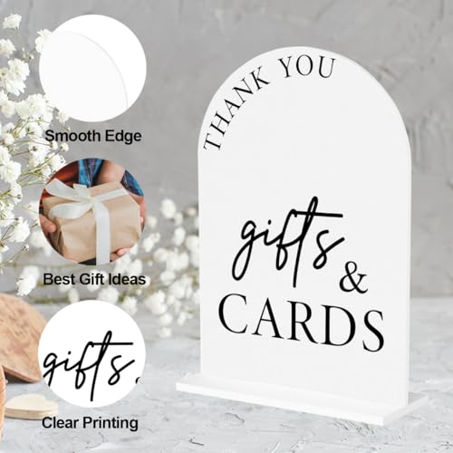 Cards and Gifts Sign for Wedding Gifts and Cards Sign for Wedding Engagement Bridal Shower Party Acrylic sign for Table Desk - color: gifts & cards