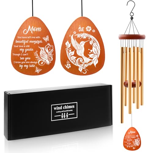 Memorial Sympathy Gifts for Loss of Mom, 25" Memorial Wind Chimes | Memorial Wind Chimes for Loss of Mother, Bereavement Gifts Ideas for Christmas, in Memory of Mom Gift for Garden Outdoors - color: Memorial Mom