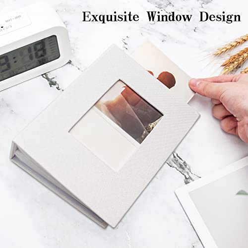 Vienrose 4x6 Photo Album,100 Pockets,Linen Cover with Window,White | Cover Window, Acid Free Pages, Linen Hardcover, Baby Wedding Family Photos - color: White, size: 100 Pocket