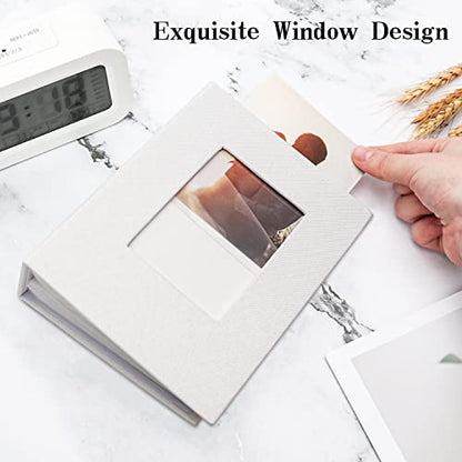 Vienrose 4x6 Photo Album,100 Pockets,Linen Cover with Window,White | Cover Window, Acid Free Pages, Linen Hardcover, Baby Wedding Family Photos - color: White, size: 100 Pocket