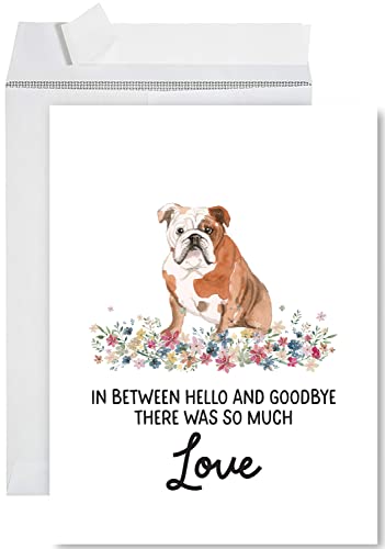 Andaz Press Jumbo Pet Sympathy Card with Envelope, Sorry For Your Loss, English Bulldog, Loss Of Pets Dog Grief Bereavement Card with Big Blank Space to Send to Friends, Family, 8.5" x 11", 1-Pack - color: English Bulldog