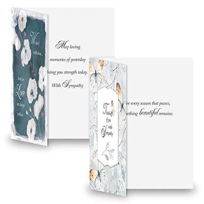 Current Passing Seasons Sympathy Greeting Cards - Set of 8 (4 Designs), Large 5" x 7", Sympathy Cards with Sentiments Inside, includes White Envelopes - color: Passing