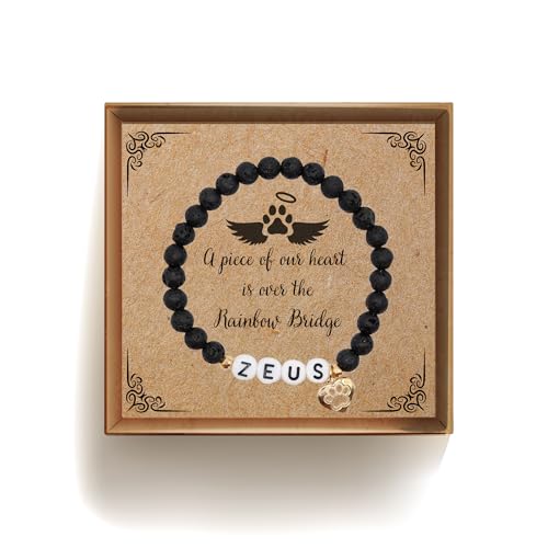 Pet Sympathy Gifts for Loss of Dog Cat Rabbit Horse Grief Rainbow Bridge Memorial Gift Passing Ashes Deceased Bracelets Women Sister Skin Personalized Bracelet Initial in Memory Keepsake - style: Paw